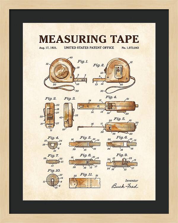 Measuring Tape Watercolor Patent Us1973843a