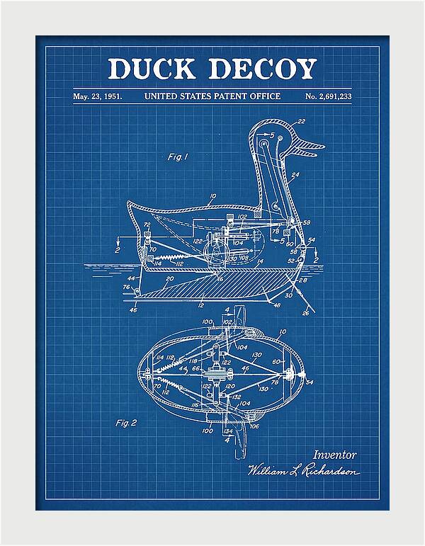 Mechanical Duck Decoy Blueprint Patent Us2691233a