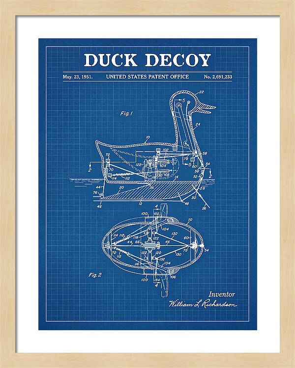 Mechanical Duck Decoy Blueprint Patent Us2691233a