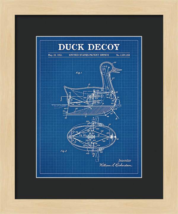 Mechanical Duck Decoy Blueprint Patent Us2691233a