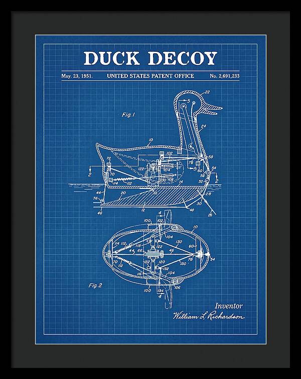 Mechanical Duck Decoy Blueprint Patent Us2691233a