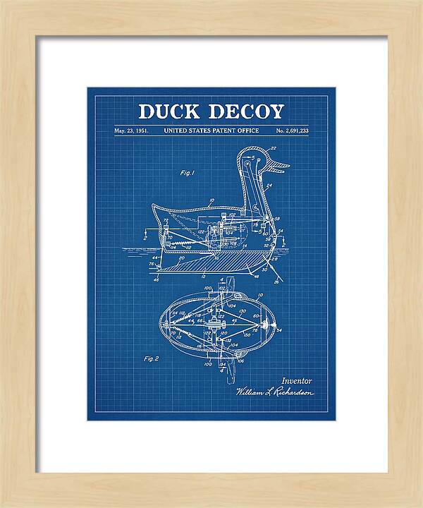 Mechanical Duck Decoy Blueprint Patent Us2691233a