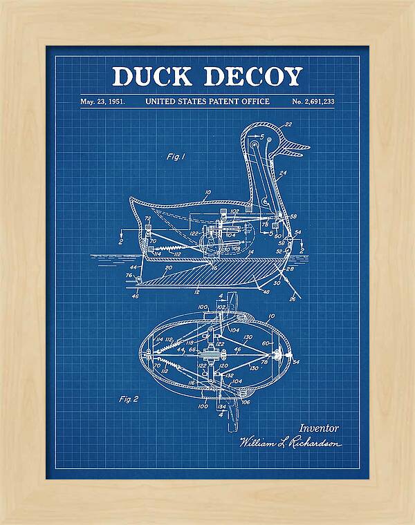 Mechanical Duck Decoy Blueprint Patent Us2691233a
