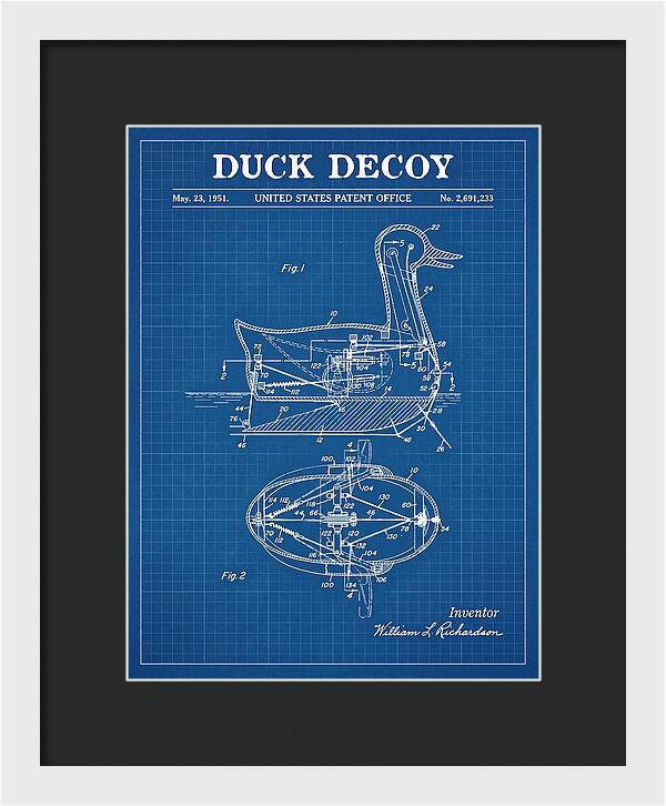 Mechanical Duck Decoy Blueprint Patent Us2691233a