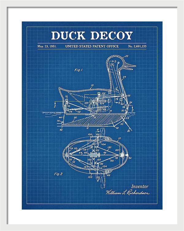 Mechanical Duck Decoy Blueprint Patent Us2691233a