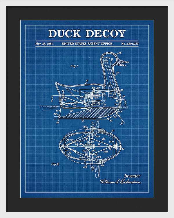 Mechanical Duck Decoy Blueprint Patent Us2691233a