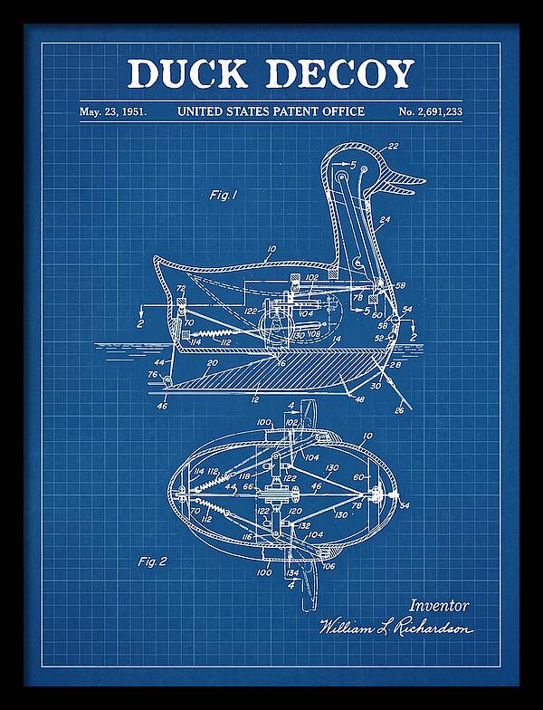 Mechanical Duck Decoy Blueprint Patent Us2691233a