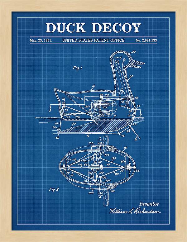 Mechanical Duck Decoy Blueprint Patent Us2691233a
