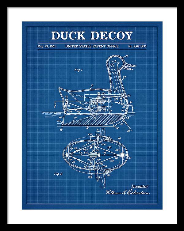 Mechanical Duck Decoy Blueprint Patent Us2691233a