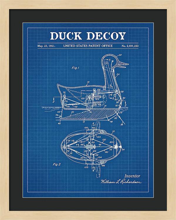 Mechanical Duck Decoy Blueprint Patent Us2691233a