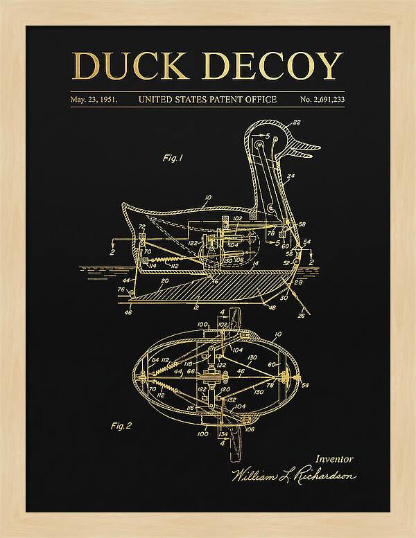 Mechanical Duck Decoy Gold Patent Us2691233a