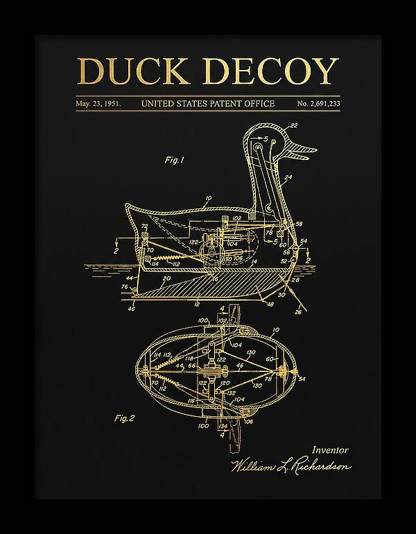 Mechanical Duck Decoy Gold Patent Us2691233a