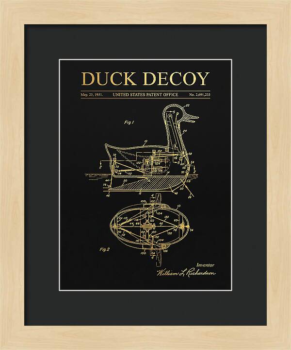 Mechanical Duck Decoy Gold Patent Us2691233a