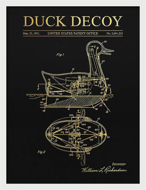 Mechanical Duck Decoy Gold Patent Us2691233a