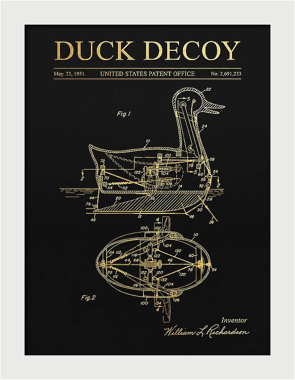 Mechanical Duck Decoy Gold Patent Us2691233a