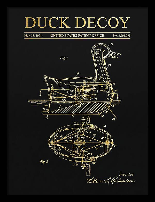 Mechanical Duck Decoy Gold Patent Us2691233a