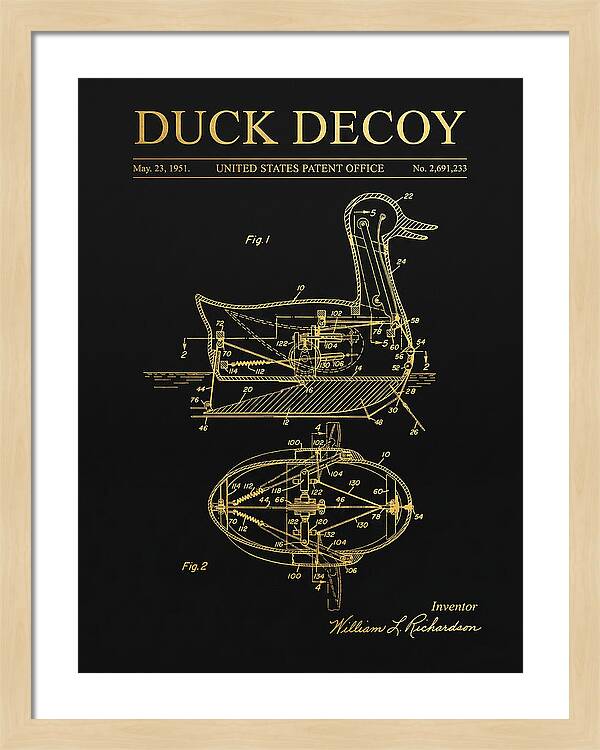 Mechanical Duck Decoy Gold Patent Us2691233a