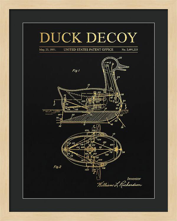 Mechanical Duck Decoy Gold Patent Us2691233a