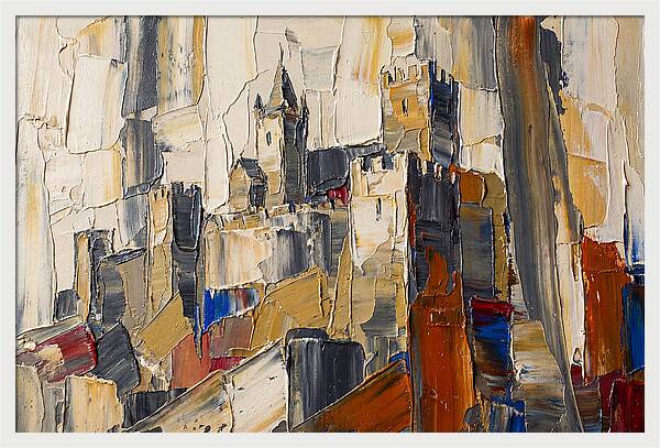 Medieval Castle In Palette Knife Style