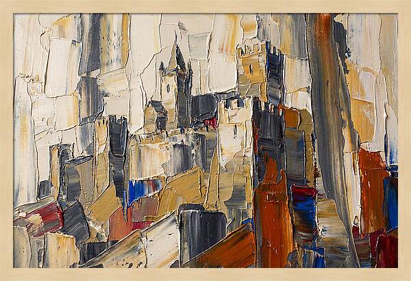 Medieval Castle In Palette Knife Style