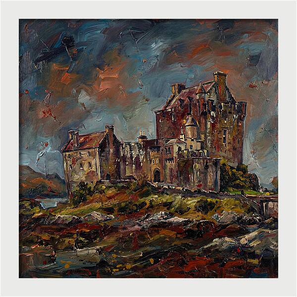 Medieval Castle Under Stormy Skies