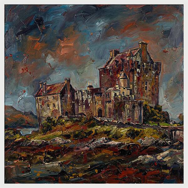 Medieval Castle Under Stormy Skies