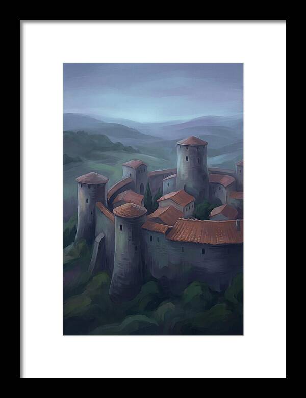 Medieval Walled City At Dusk