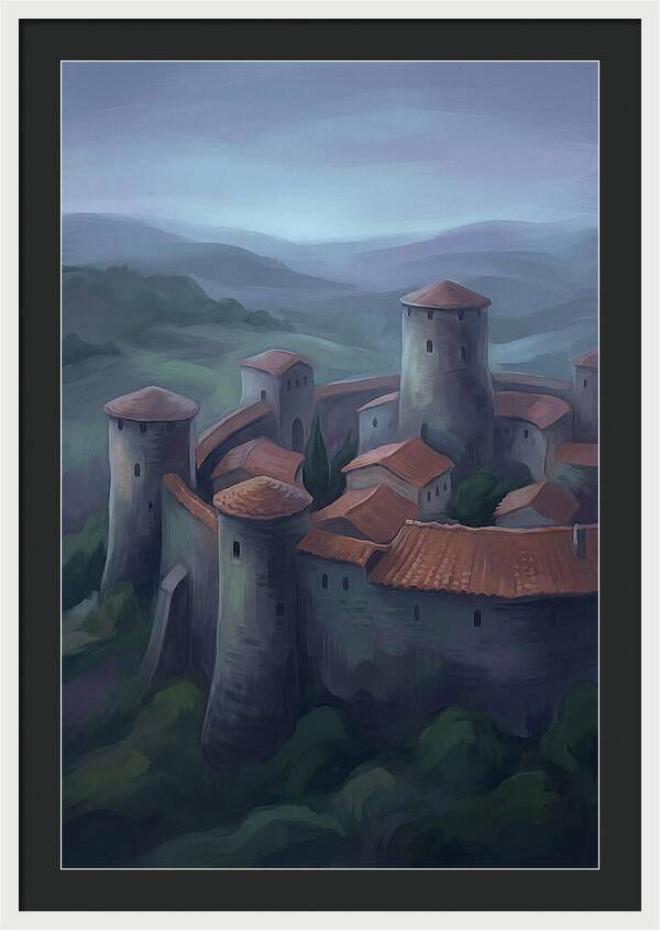 Medieval Walled City At Dusk