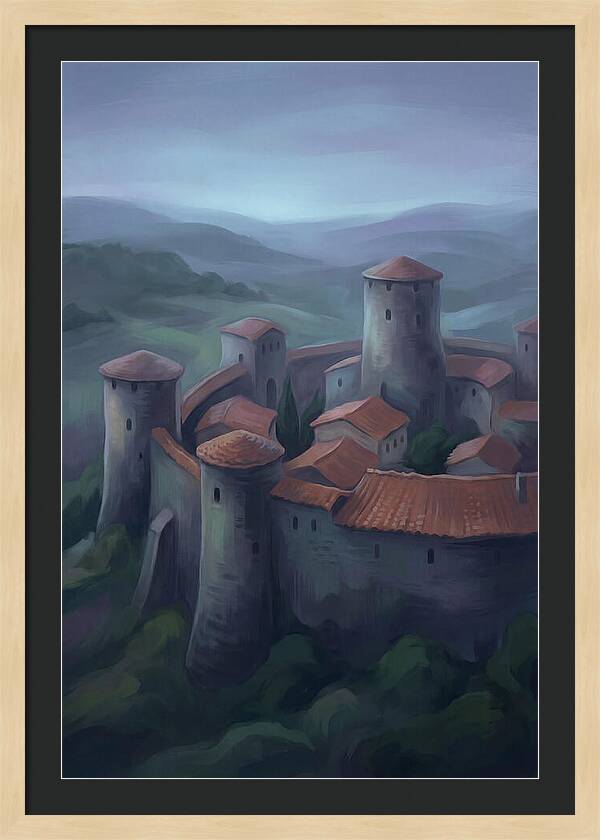 Medieval Walled City At Dusk