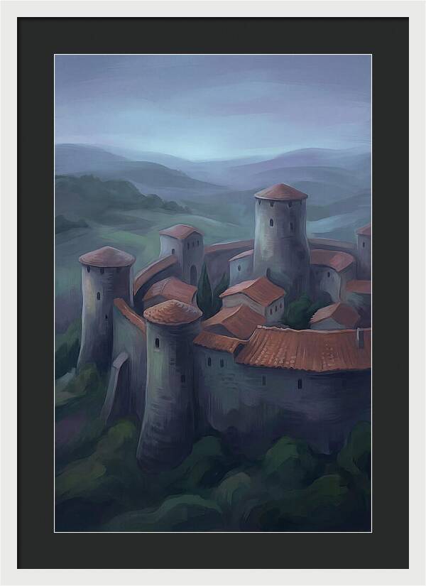 Medieval Walled City At Dusk