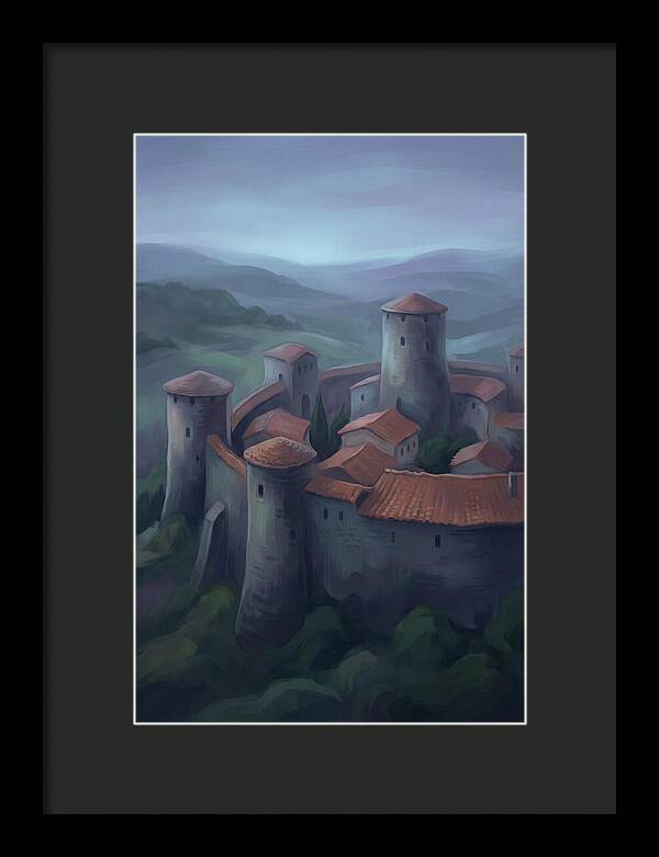 Medieval Walled City At Dusk