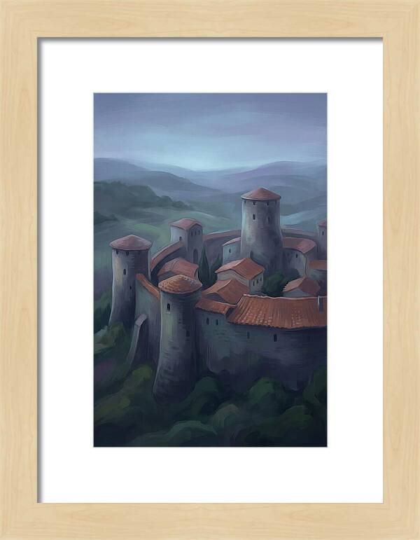 Medieval Walled City At Dusk