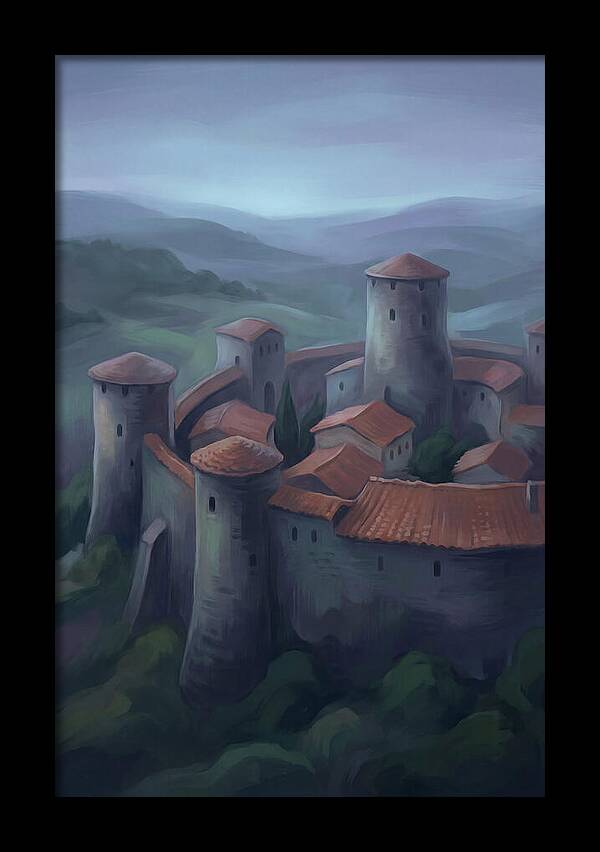Medieval Walled City At Dusk