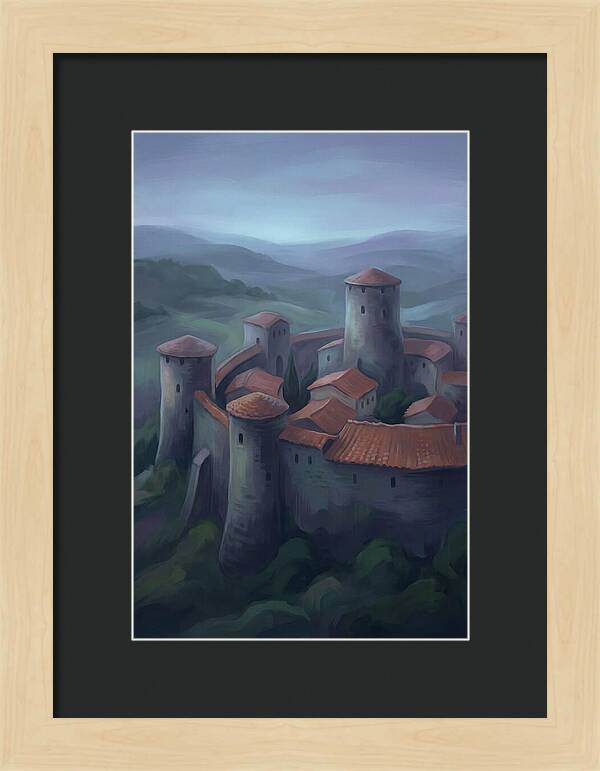 Medieval Walled City At Dusk