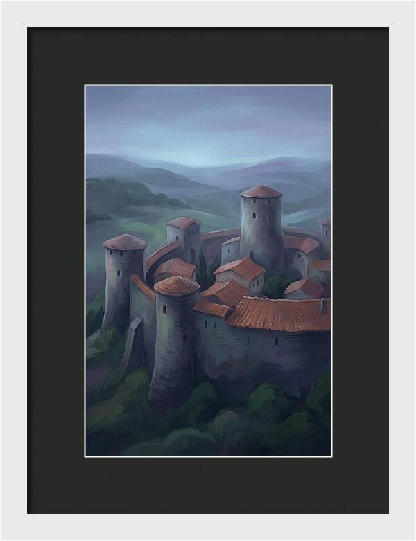 Medieval Walled City At Dusk