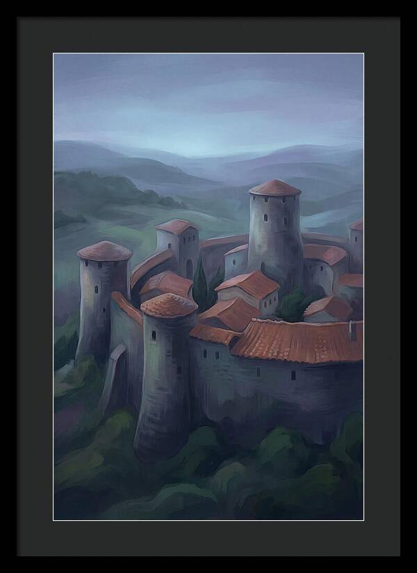 Medieval Walled City At Dusk