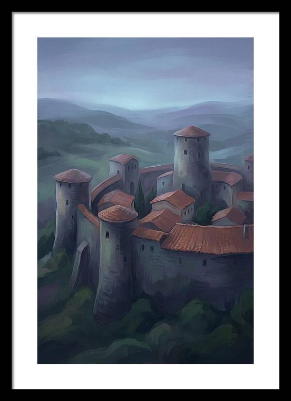 Medieval Walled City At Dusk