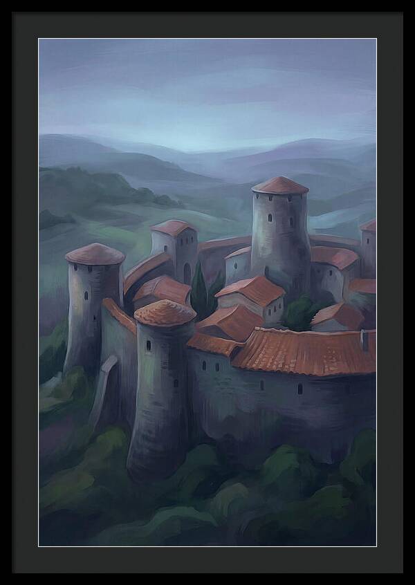 Medieval Walled City At Dusk
