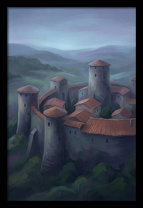 Medieval Walled City At Dusk