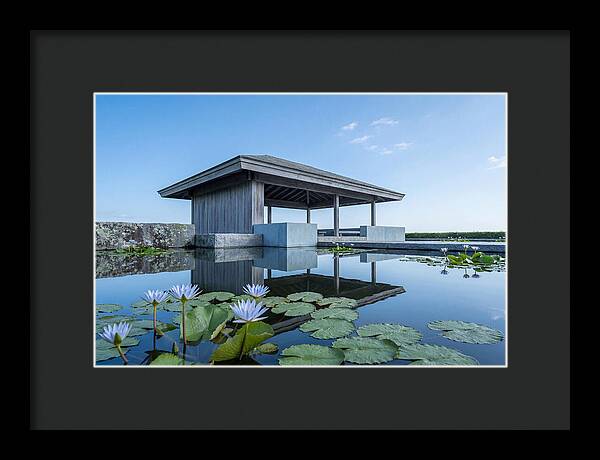 Meditation Pavilion Over Still Lotus Pond