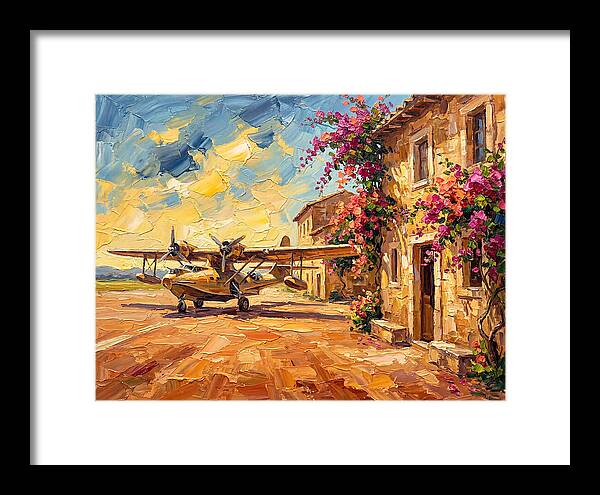 Mediterranean Airplane Scene