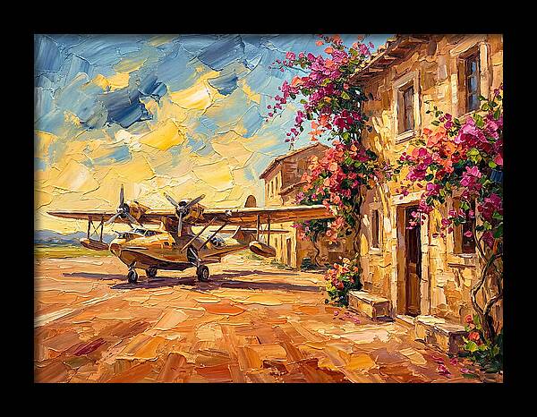Mediterranean Airplane Scene