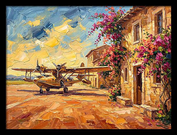 Mediterranean Airplane Scene