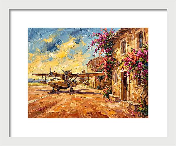 Mediterranean Airplane Scene