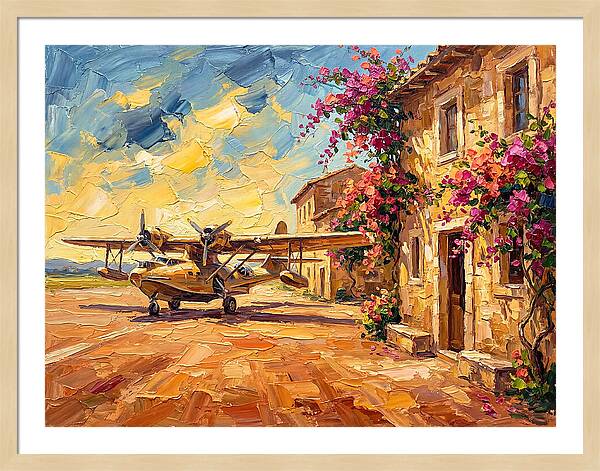 Mediterranean Airplane Scene