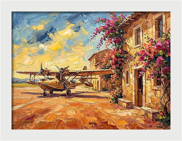 Mediterranean Airplane Scene