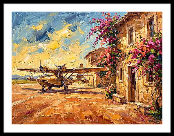 Mediterranean Airplane Scene