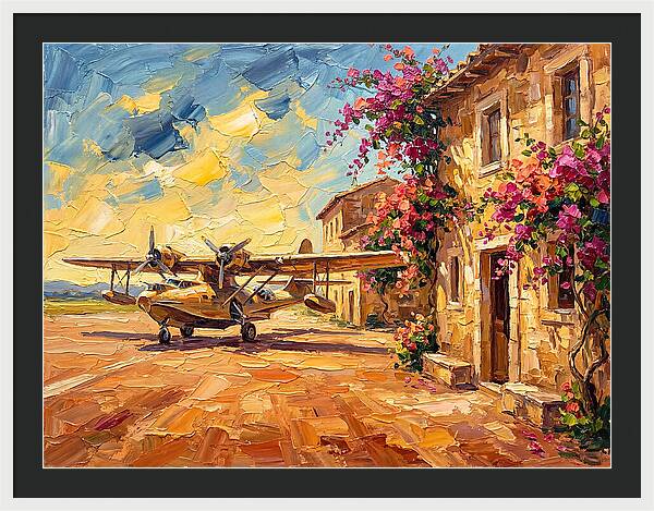 Mediterranean Airplane Scene