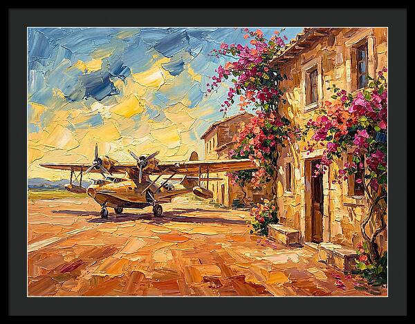 Mediterranean Airplane Scene
