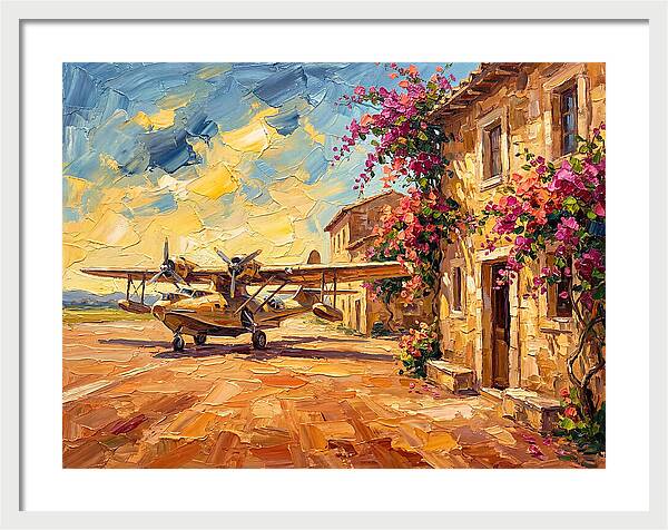 Mediterranean Airplane Scene